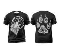 Camiseta para hombre Berserker Oso Vikingo Camiseta Guerrero Odin Thor Valhalla Runas Valknut Mitología Nórdica Brújula Lobos Vegvisir Camisetas Oversized Sudadera para Tiempo Libre y Deporte, O negro