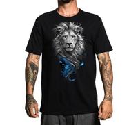 Camiseta para hombre, camiseta gráfica para hombre, de algodón, transpirable, informal, adecuada para hombres adultos, tallas S-3XL, Big Face Lion, S