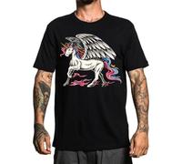 Camiseta para hombre, camiseta gráfica para hombre, de algodón, transpirable, informal, adecuada para hombres adultos, tallas S-3XL, Flying Unicorn, S