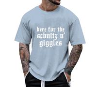 Camiseta para hombre con divertido gráfico de cerveza, manga corta, cómoda, informal, de verano, para uso diario, actividades al aire libre, azul claro, XL