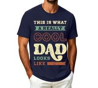 Camiseta para hombre con estampado conmemorativo del día del padre para un estilo informal cómodo para el día a día, ajuste holgado, ideal para celebraciones de primavera, azul oscuro, 3XL