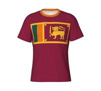 Camiseta para Hombre con Estampado De La Bandera De Sri Lanka - Camiseta De Cuello Redondo con Estampado 3D Diseño Novedoso Manga Corta Estilo Casual De Verano Talla XL