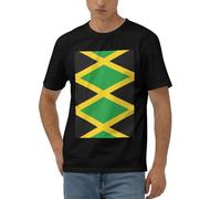 Camiseta para hombre con la bandera de Jamaica, Negro, XXL