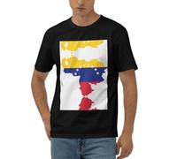 Camiseta para hombre con la bandera de Venezuela, Negro, M