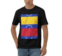 Camiseta para hombre con la bandera de Venezuela, Negro, M