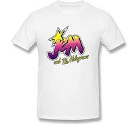 Camiseta para hombre con logotipo de Jem and The Holograms, blanco, L