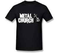 Camiseta para hombre con logotipo de Metal Church, color negro, Negro , 3XL