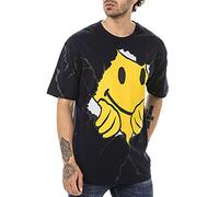 Camiseta para Hombre con Mangas Cortas Corte Oversize Cuello Redondo Algodón Azul L