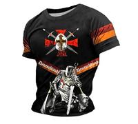 Camiseta para hombre con motivo de caballeros templarios - Camiseta de manga corta con gráfico cruzado | Camiseta histórica para los fans de la Edad Media, Style_h01 Negro, L