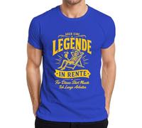 Camiseta para hombre con texto en alemán "Auch eine Legende in Rent SkelettStatement", azul, S