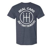Camiseta para hombre con texto en alemán "echte Autos Nicht selbst" con bordado manual, humor, carreras de coches, mecánico, parte superior para mujer brillante, marine, M
