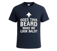Camiseta para hombre con texto en inglés "Does This Beard Make Me Look Bald", Camiseta azul marino, XXL