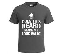 Camiseta para hombre con texto en inglés "Does This Beard Make Me Look Bald", Camiseta color carbón, XXL