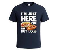 Camiseta para hombre con texto en inglés "I'm Just Here for The Hotdogs Fast Food", Camiseta azul marino, M