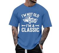 Camiseta para hombre con texto en inglés "I'm Not Old Classic Funny Car Graphic Men Women T-Shirt Regular Fit Smart Casual, azul, M