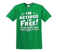 Camiseta para hombre con texto en inglés "I'm Retired I'm Free Fun", 100% algodón, divertida broma, Camiseta verde irlandesa con estampado blanco, 3XL