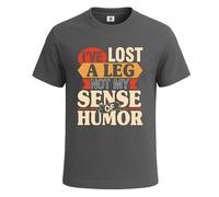 Camiseta para hombre con texto en inglés "I've Lost A Leg Not My Sense of Humor", Camiseta color carbón, XXL