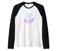 Camiseta para Hombre con Texto en inglés We're All Mad Here hus Camiseta Manga Raglan