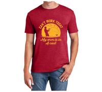 Camiseta para hombre con texto sarcástico I Can't Work My Arm is In A Funny para Pesca Papá Día del Padre Regalo Divertido, rojo, S
