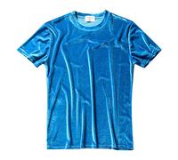 Camiseta para hombre de cuello redondo de terciopelo, camiseta de terciopelo para hombre, verano, moderna, monocolor, brillante, camisa de verano elegante, camisa de verano sencilla, camisa informal