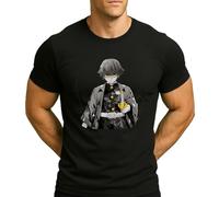 Camiseta para hombre de Demon Slayer con estética de anime, manga japonés para fans, L