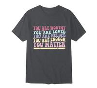 Camiseta para hombre de manga corta con cuello redondo, diseño de mes de salud mental de algodón suave diario apoyo conciencia tendencia, gris oscuro, M