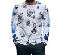 Camiseta para Hombre de Pesca de lubina con Estampado 3D Estampado Vintage de Bosque Camiseta de Manga Larga con Camuflaje Camiseta Casual Suelta