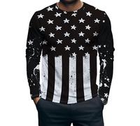 Camiseta para Hombre de Pesca de lubina con Estampado 3D Estampado Vintage de Bosque Camiseta de Manga Larga con Camuflaje Camiseta Casual Suelta