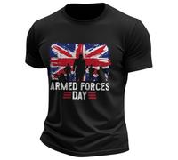 Camiseta para hombre del ejército británico, soldados, tropas, veteranos, bandera abstracta, camiseta de corte clásico, camiseta deportiva de media manga con cuello de tripulación, O negro., L