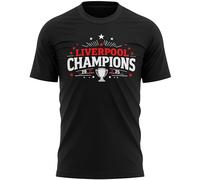 Camiseta para hombre del Liverpool Champions 2025 Football Scousers, celebración, ganadores, regalo para él, Negro, XL