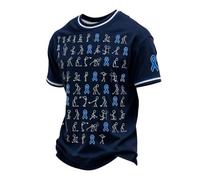 Camiseta para hombre divertida con estampado de cinta azul para concienciación sobre el cáncer de próstata, azul oscuro, 5XL