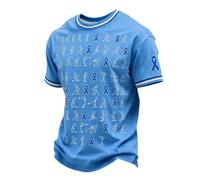 Camiseta para hombre divertida con estampado de cinta azul para concienciación sobre el cáncer de próstata, azul, M