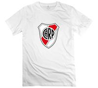 Camiseta para hombre Escudo Del Club River Plate Cuello Redondo Fans Camiseta, Blanco, XL