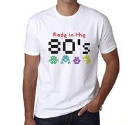Camiseta para Hombre Fabricado En Los 80 - Made In 80's - Regalo Diseño Gráfico 80 Años Cumpleaños Aniversario Moda Año 1944 Blanco L