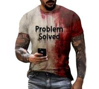 Camiseta para hombre I'm Fine Bloody, divertida camiseta de Halloween, ropa de terror, regalo, camiseta de salpicaduras de sangre, camiseta de Halloween, camiseta de Halloween con sangre, arena, 3XL