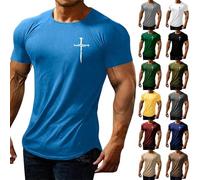 Camiseta para hombre Jesús Cruz - Cristo Dios Iglesia Cristiana Fe Cristianismo Hombre Verano Tiempo Libre Estampado Camiseta Blouse Cuello Redondo Tops Camiseta Muscular Bodybuilding, Gris Oscuro 32,