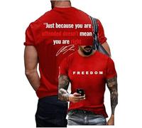 Camiseta para hombre Just Because You are Offended Doesn't Mean You're Right Freedom, rosso, XL