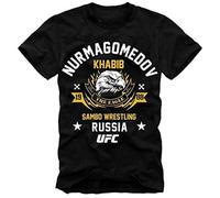 Camiseta para hombre Khabib Nurmagomedov Sambo Wrestling Fighting Negro, Negro, 3XL