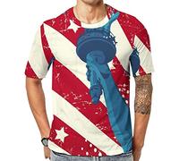 Camiseta para Hombre La Estatua De La Libertad Camiseta De Manga Corta Camiseta De Cuello Redondo