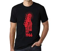 Camiseta para Hombre - Live Fast, Never Die Guitar and Rock & Roll Since 1966 - Regalo Diseño Gráfico 60 Años Cumpleaños Aniversario Moda Año 1966 Negro Profundo 3XL