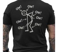 Camiseta para hombre Ow Ow Ow del dolor crónico Estampado en la espalda