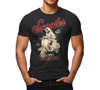 Camiseta para hombre para ciclista: Scooter Lives Forever, Scooter 01, XXL