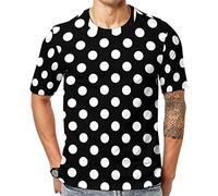 Camiseta para Hombre Patrón De Lunares Camiseta De Manga Corta Camiseta De Cuello Redondo