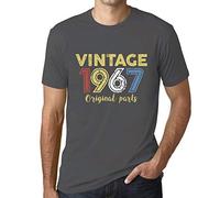 Camiseta para Hombre Piezas Originales 1967 - Original Parts 1967 - Regalo Diseño Gráfico 59 Años Cumpleaños Aniversario Moda Año 1967 Gris ratón M