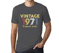 Camiseta para Hombre Piezas Originales 1971 - Original Parts 1971 - Regalo Diseño Gráfico 55 Años Cumpleaños Aniversario Moda Año 1971 Gris ratón M
