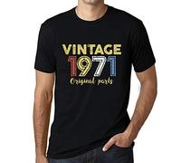 Camiseta para Hombre Piezas Originales 1971 - Original Parts 1971 - Regalo Diseño Gráfico 55 Años Cumpleaños Aniversario Moda Año 1971 Negro Profundo M