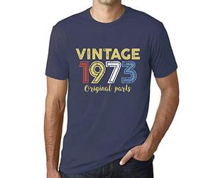 Camiseta para Hombre Piezas Originales 1973 - Original Parts 1973 - Regalo Diseño Gráfico 53 Años Cumpleaños Aniversario Moda Año 1973 Denim L