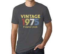 Camiseta para Hombre Piezas Originales 1975 - Original Parts 1975 - Regalo Diseño Gráfico 51 Años Cumpleaños Aniversario Moda Año 1975 Gris ratón L