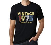 Camiseta para Hombre Piezas Originales 1975 - Original Parts 1975 - Regalo Diseño Gráfico 51 Años Cumpleaños Aniversario Moda Año 1975 Negro Profundo S
