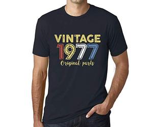 Camiseta para Hombre Piezas Originales 1977 - Original Parts 1977 - Regalo Diseño Gráfico 49 Años Cumpleaños Aniversario Moda Año 1977 Azul Marino M